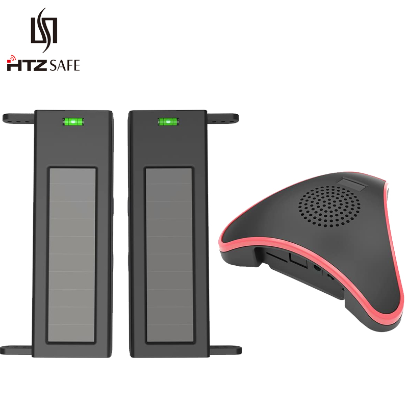 Sim Gsm Alarm - HTZSAFE ソーラービームセンサー私道警報システム - 400 メートルのワイヤレス範囲 -