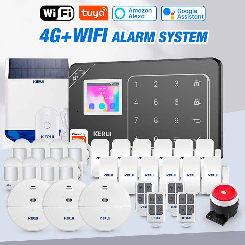 Sim Gsm Alarm - KERUI GSM 4G WiFi アラームセキュリティシステム 家庭用アラーム