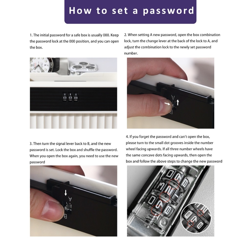 ロック可能なパスワードロック金庫大容量二層収納ビンプライバシ - Home Security Box のレビューと価格