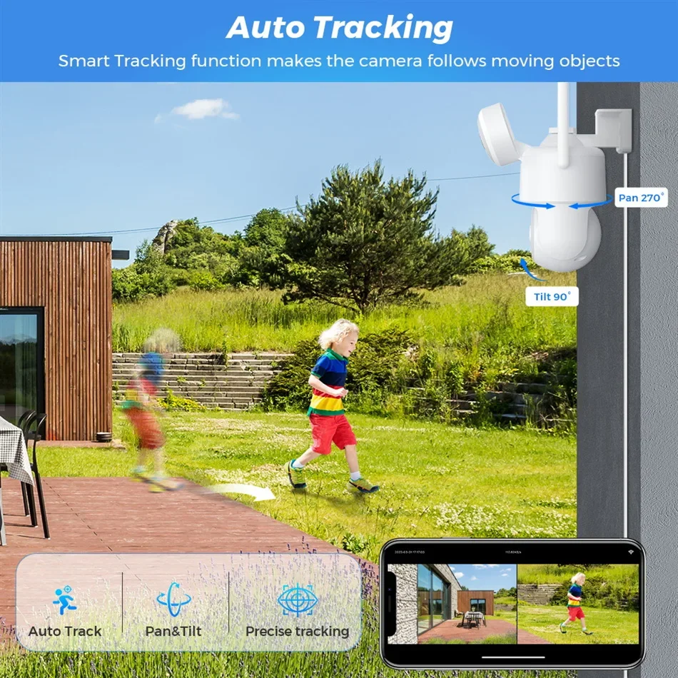 ワイヤレスセキュリティカメラ デュアルレンズ 屋外 WiFi - Home Security Flood Lights のレビューと価格