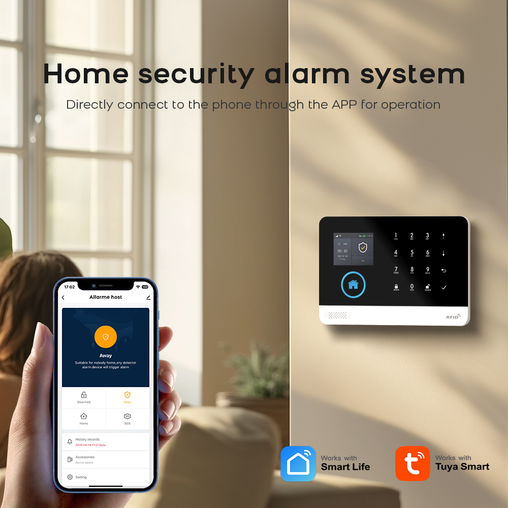 4G GSM Wifi ワイヤレスホームアラームシステム T - Home Security Front Door Camera のレビューと価格