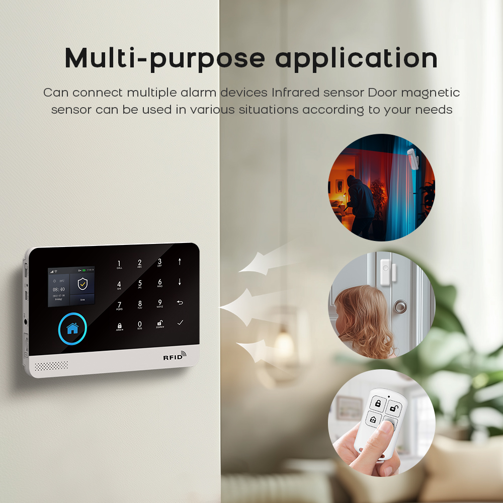 4G GSM Wifi ワイヤレスホームアラームシステム T - Home Security Front Door Camera のレビューと価格
