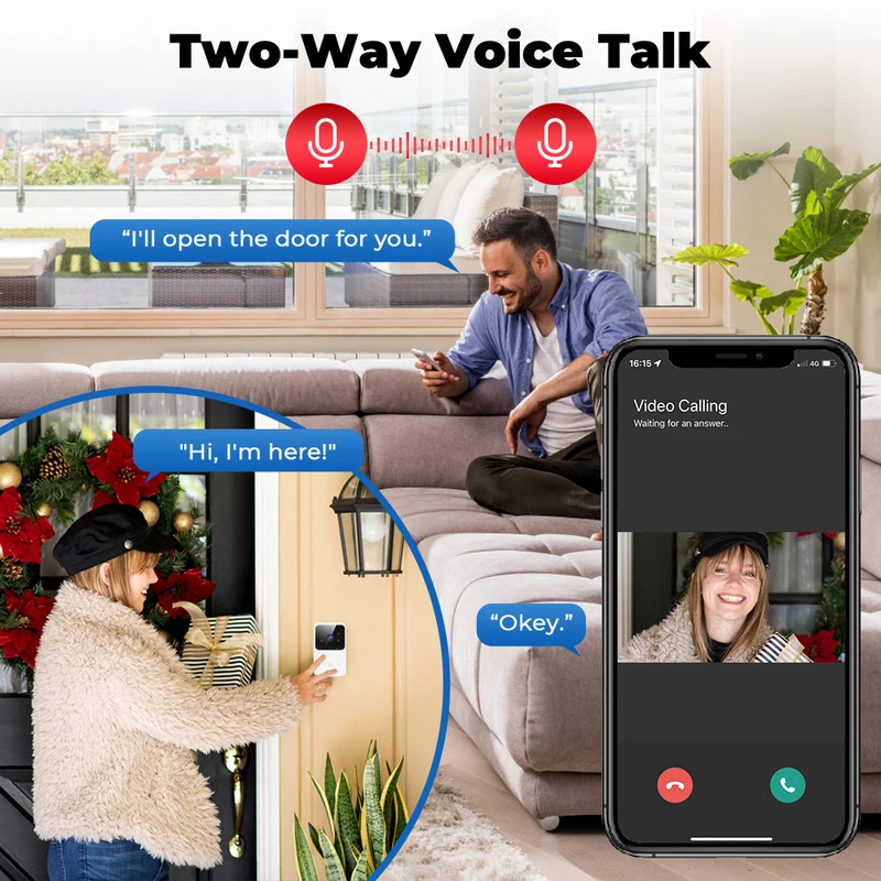 Tuya WiFi ビデオドアベル ワイヤレス HD カメラ - Home Security Front Door Camera のレビューと価格
