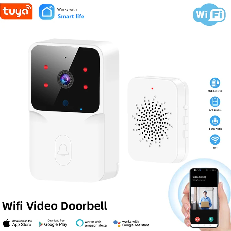 Tuya WiFi ビデオドアベル ワイヤレス HD カメラ - Home Security Front Door Camera のレビューと価格