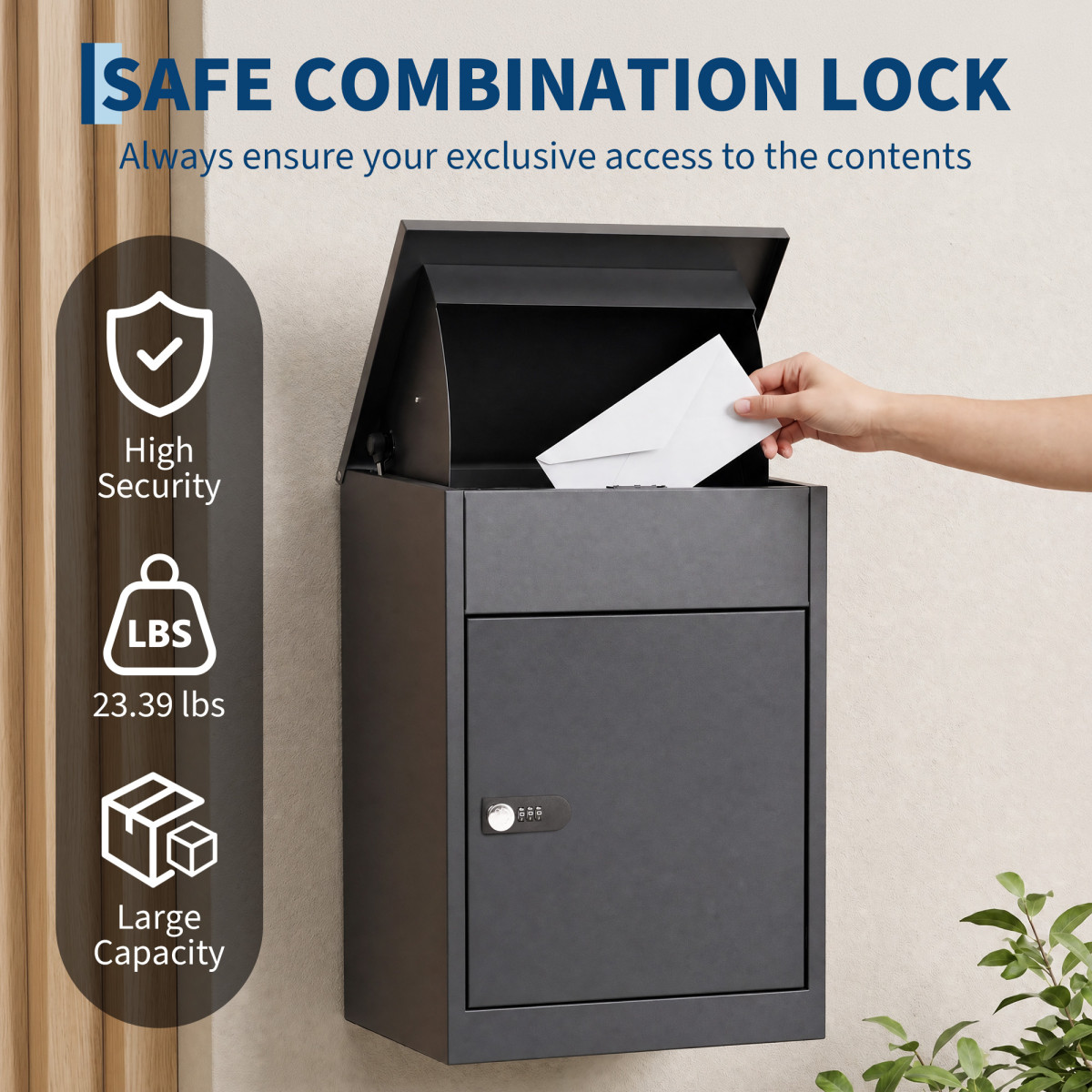 屋外用、盗難防止機能付きの鍵付き宅配ボックス。耐候性に優れた - Home Security Box のレビューと価格