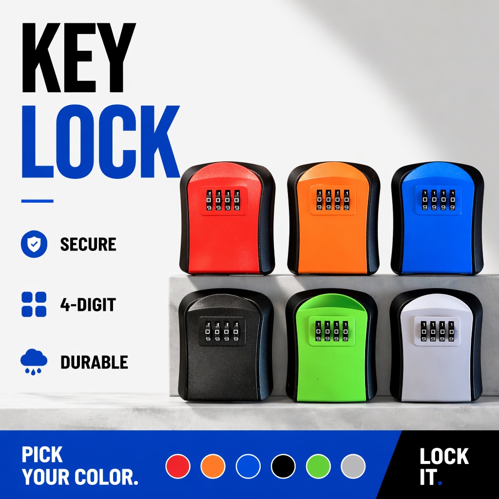 壁掛け防水キー収納ボックス厚みのあるABS盗難防止4桁ロック - Home Security Box のレビューと価格