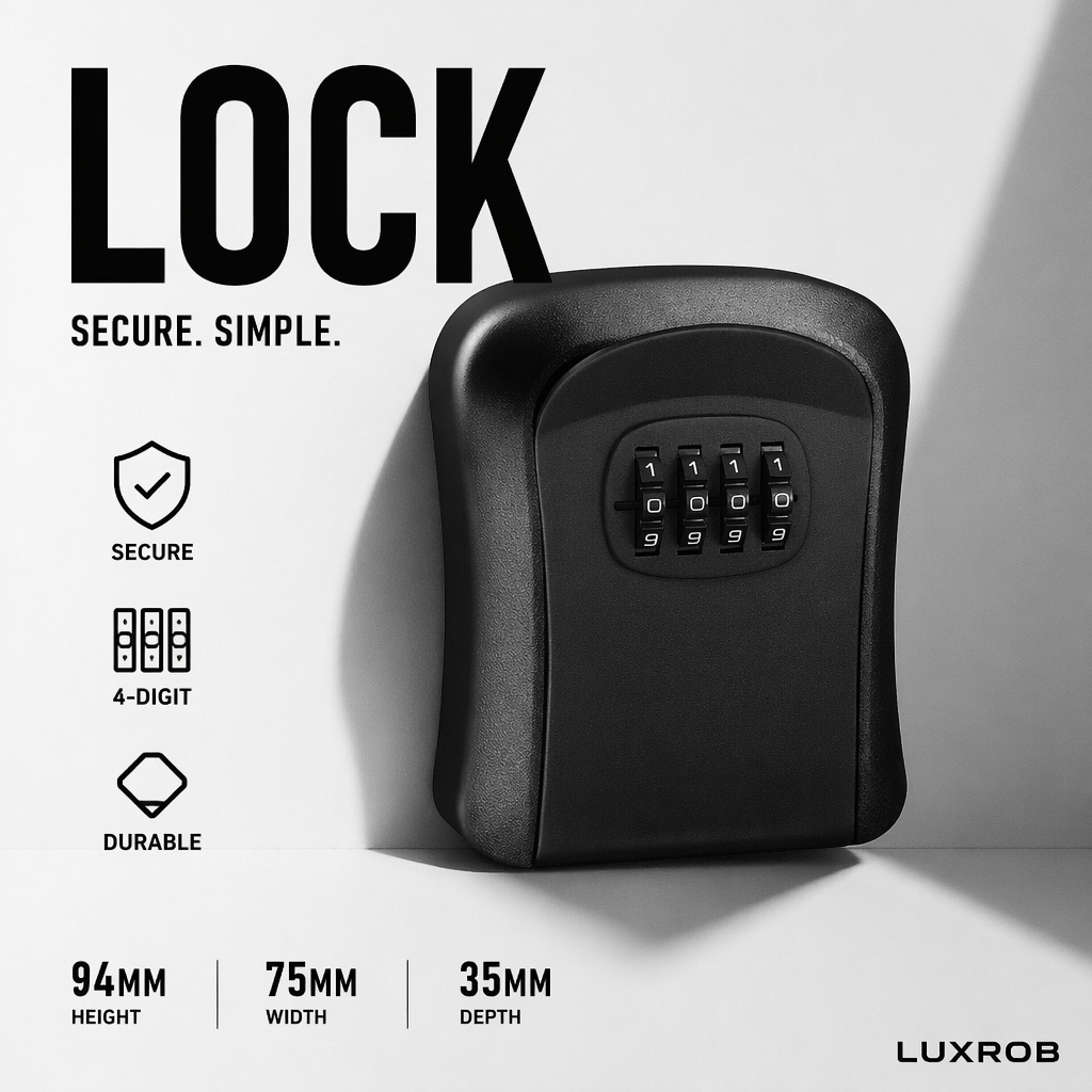 壁掛け防水キー収納ボックス厚みのあるABS盗難防止4桁ロック - Home Security Box のレビューと価格